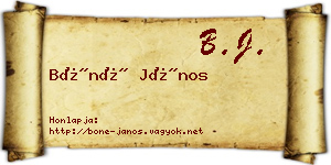 Bóné János névjegykártya
